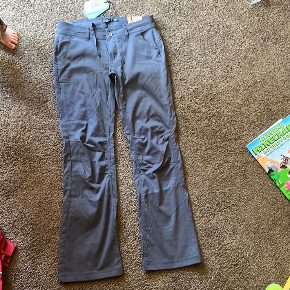 PRANA Halle Straight Pant Outdoor Nylon Hiking Adventure Coal NEW Size 10 Ankle